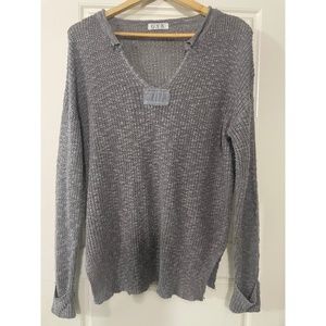 GYK Gray Knit Notch Sweater